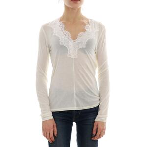 MAGLIETTA CON PIZZO PANNA